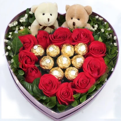 11支红玫瑰9巧克力礼盒B