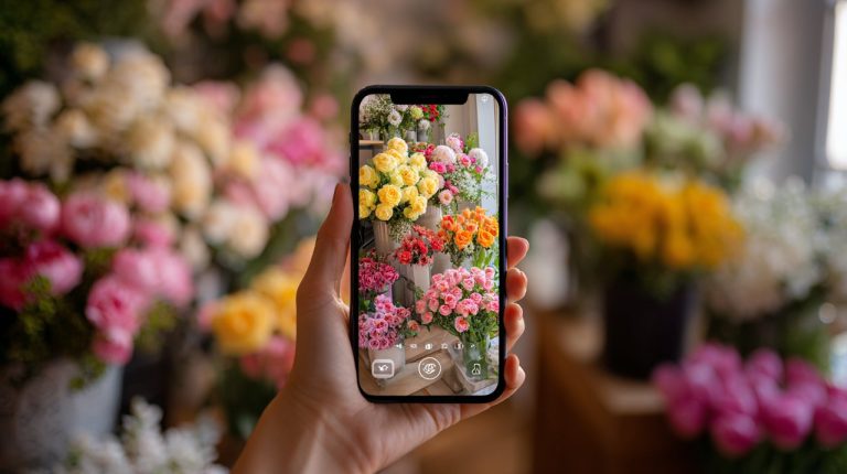 Diverse flowers on an online shopping interface.