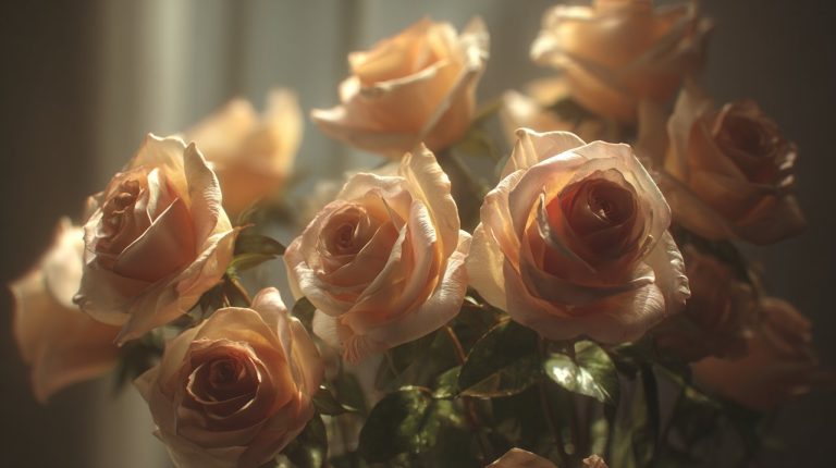 Elegant champagne rose bouquet