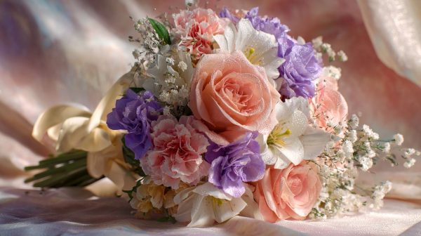 A sophisticated bouquet of various flowers suitable for an elderly person's birthday.