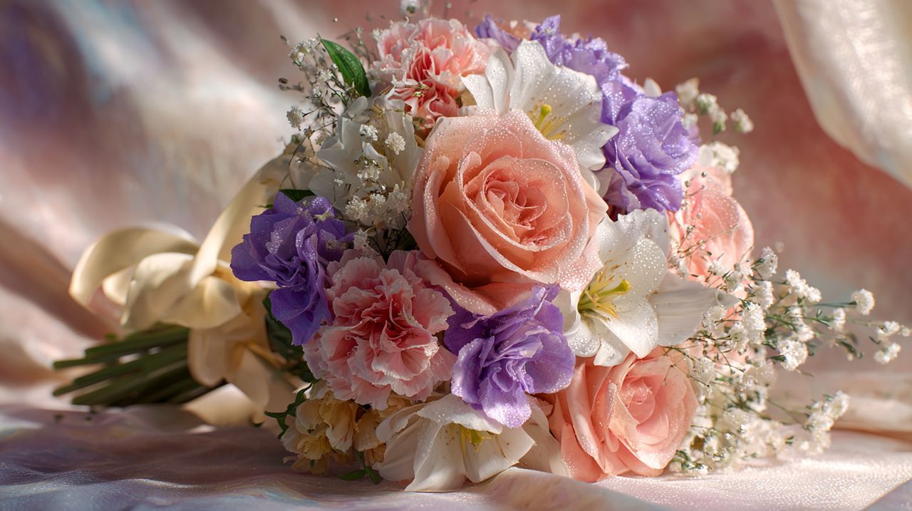 A sophisticated bouquet of various flowers suitable for an elderly person's birthday.