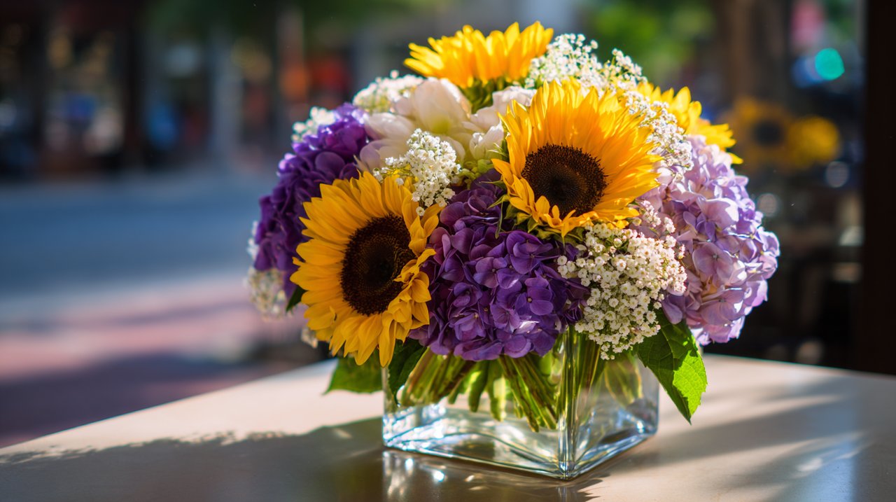 Elegant birthday flower centerpiece arrangement