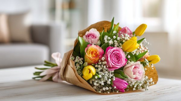 Vibrant mixed birthday flower bouquet