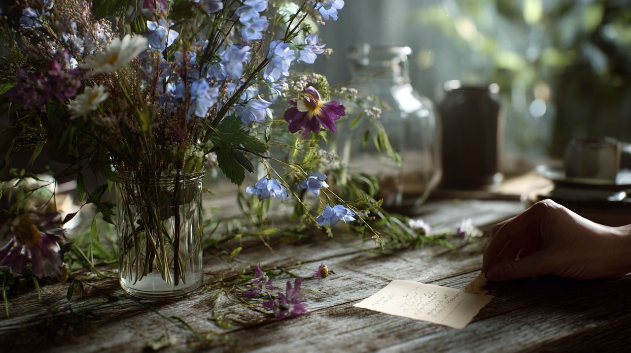 A thoughtful arrangement of flowers, symbolizing heartfelt messages.