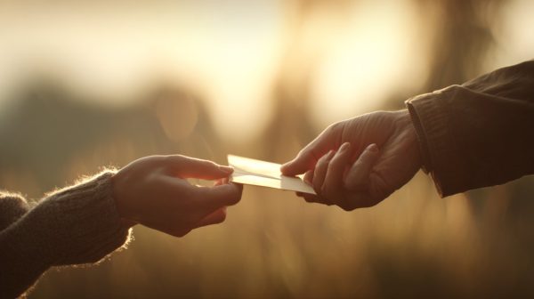 Two hands connecting, symbolizing understanding and sincerity.