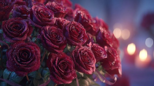 A luxurious bouquet of 99 red roses for a romantic occasion.
