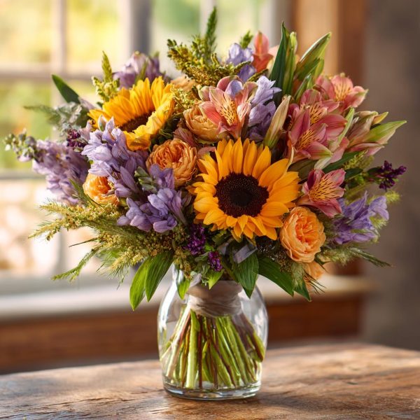 A thoughtfully arranged Father's Day flower bouquet.