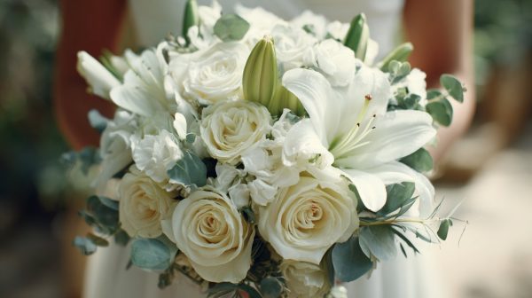 An elegant wedding bouquet.