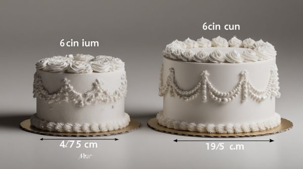 Side-by-side comparison of 6-inch and 6-cun cakes