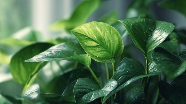 Vibrant Pothos plant with lush green leaves.