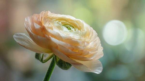 Ranunculus bud unfurling